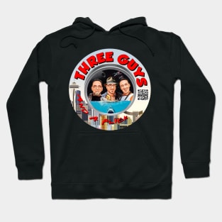 3 Guys and a Flick Logo with QR Code Hoodie